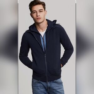 Banana Republic Men's Dark Blue Zip-Up Sweater